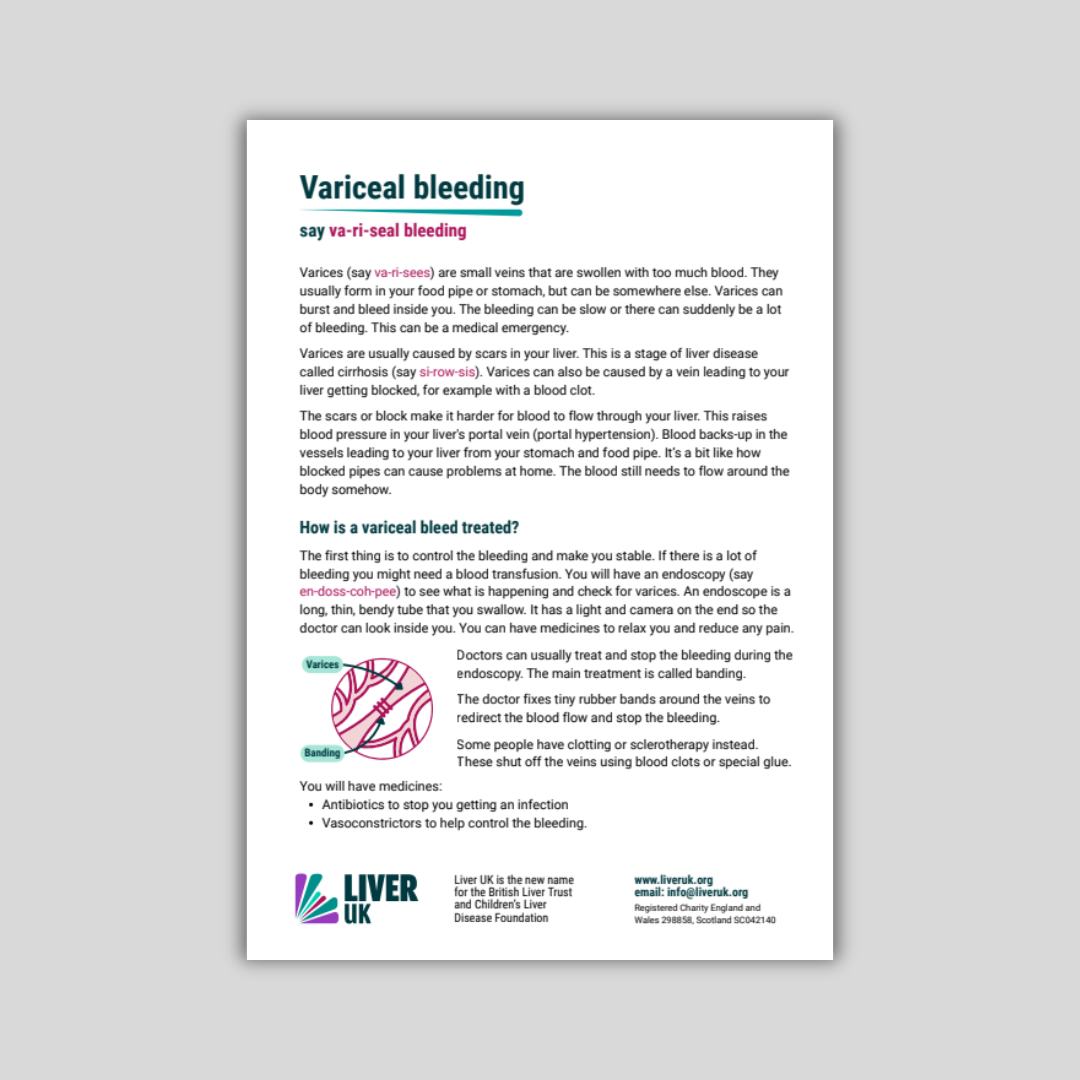 Variceal Bleeding Factsheet
